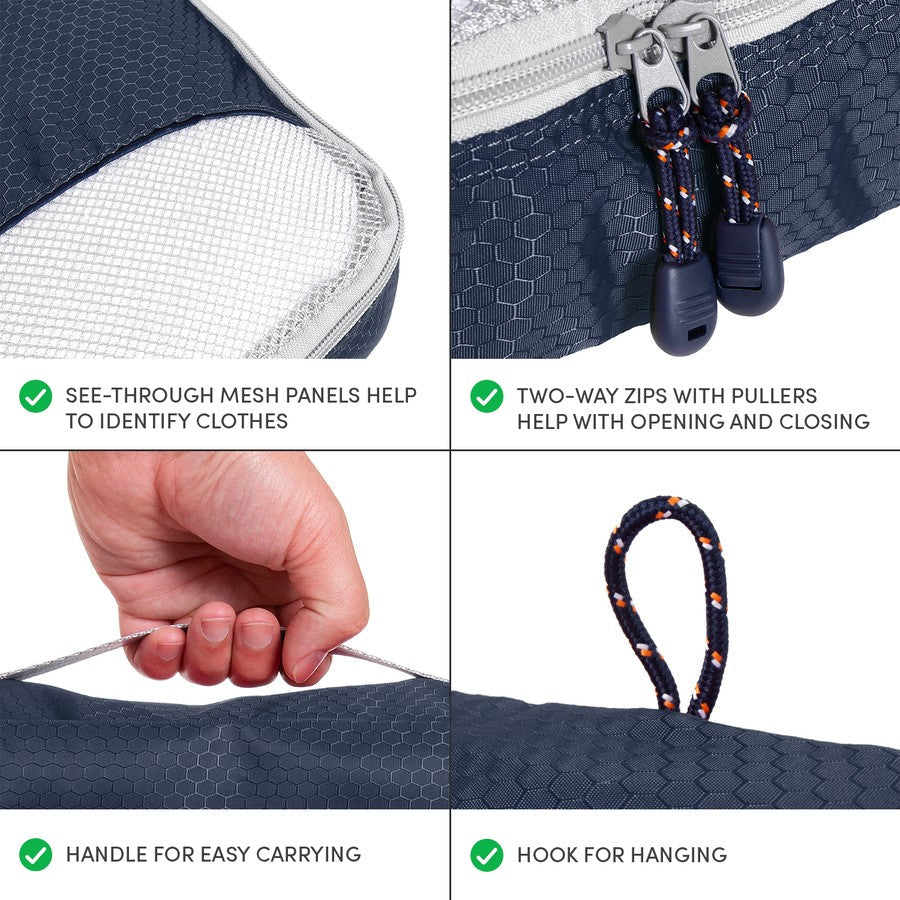 3 Piece Packing Cubes - Navy