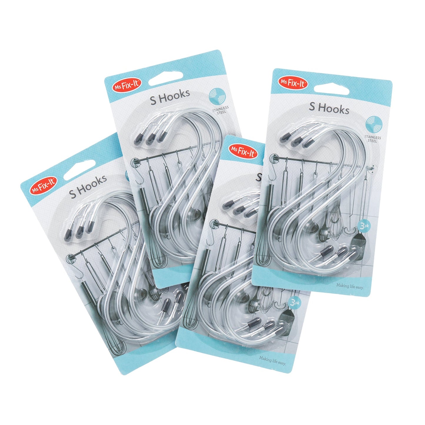 S Hooks - 3 Pack