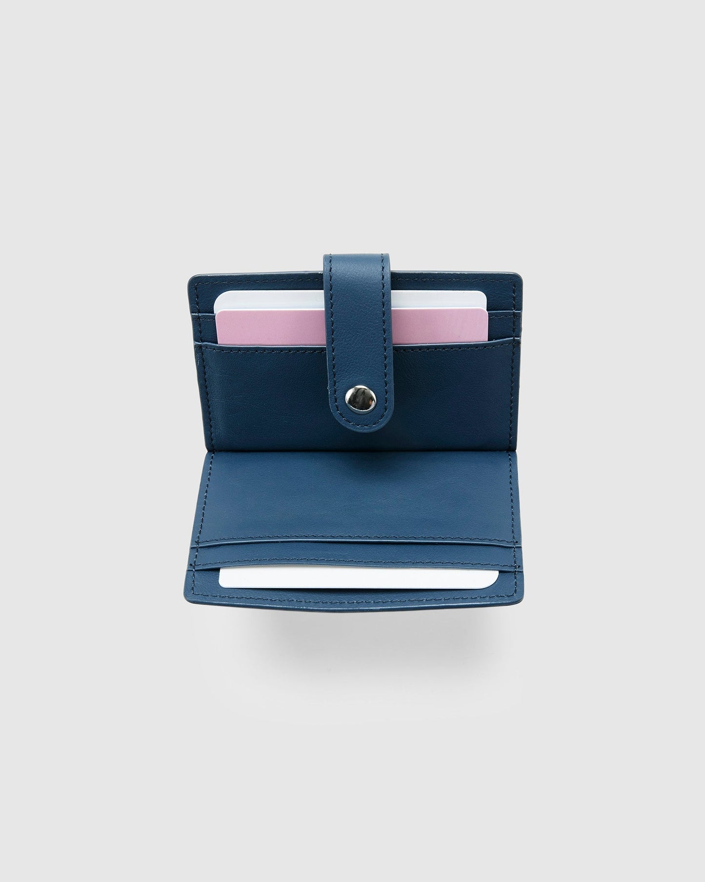 Leather Card Holder with Button - Night - Globite