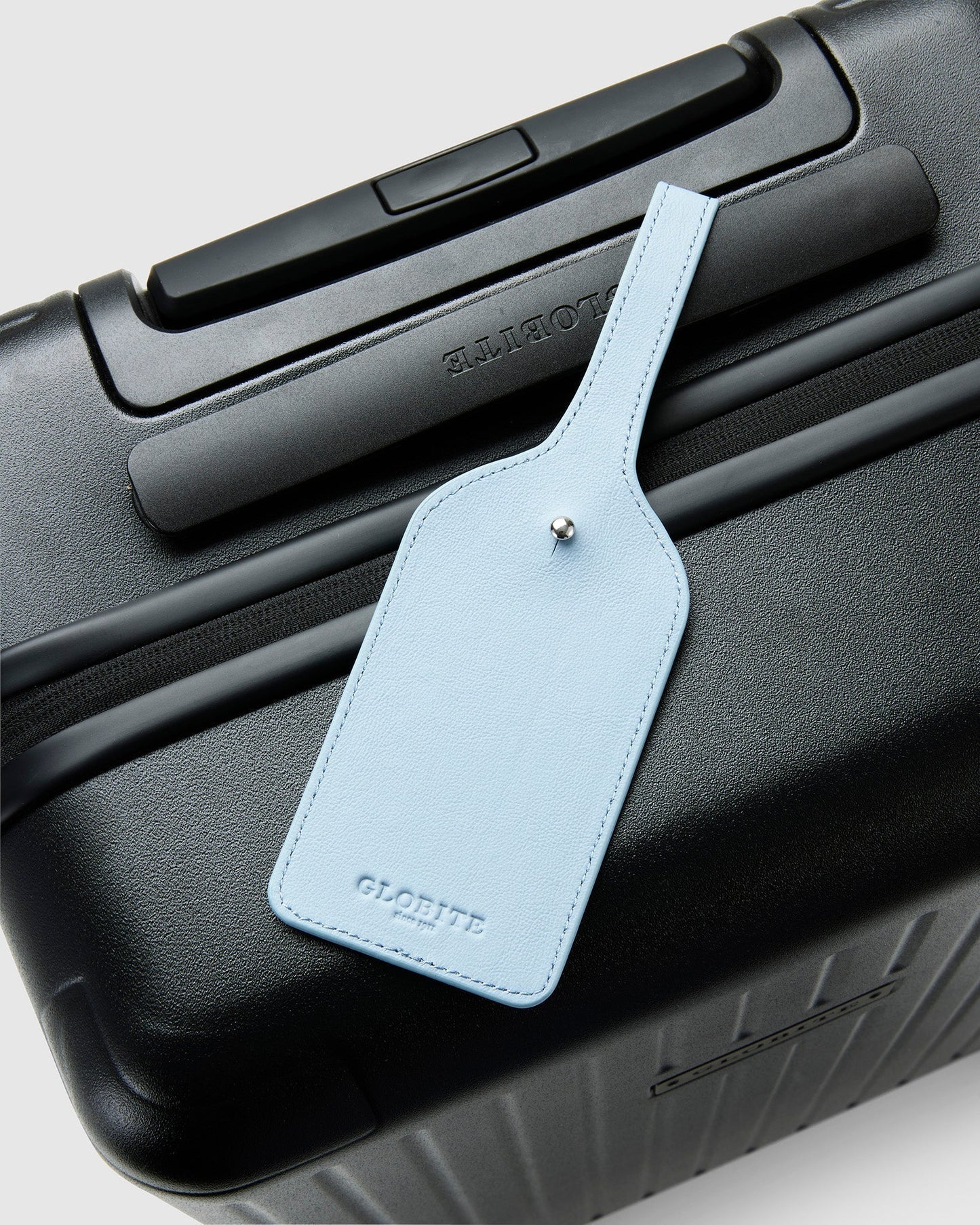 Leather Luggage Tag - Sky Blue - Globite