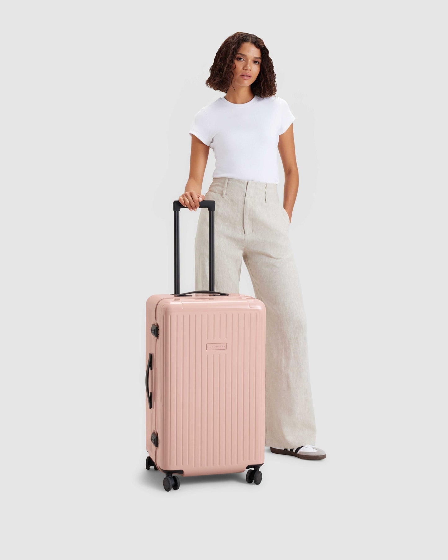 Medium Trunk Check In Suitcase - Whisper Pink - Globite