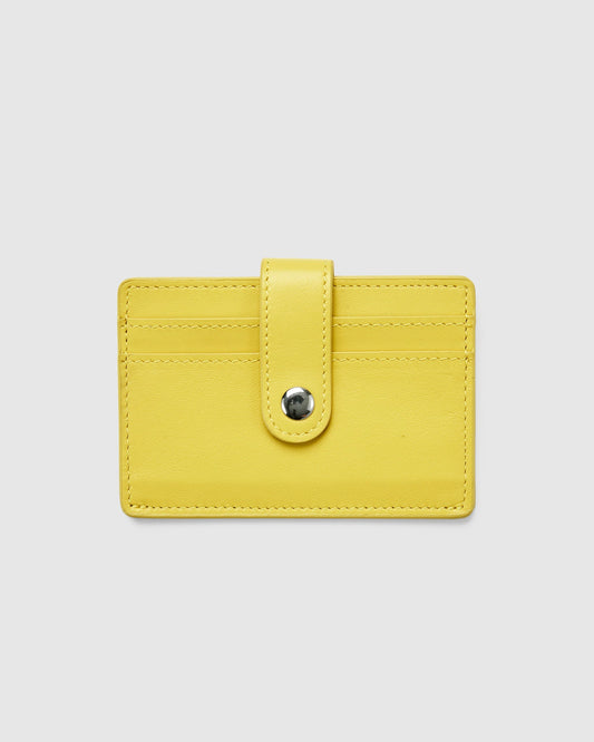 Leather Card Holder with Button - Globite